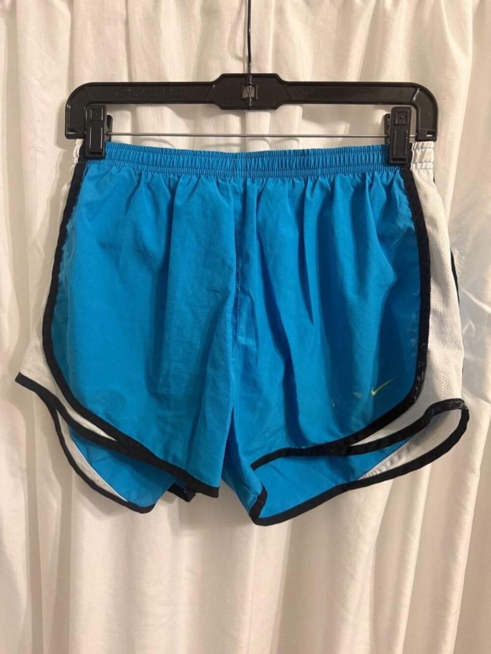 Nike Dri-Fit Blue Athletic Running Shorts With White & Black Trim M